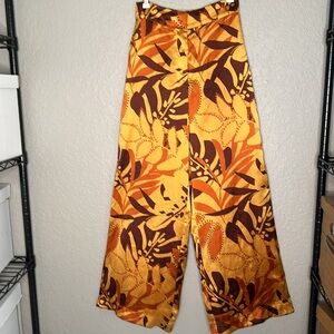 House of Harlow wide leg tropical print flowy pants